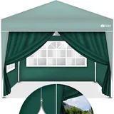 Tillvex - 4X Seitenwand grün für Pavillon 3x3m & 3x6m Faltpavillon Seitenteile wasserabweisend Seitenfenster & Reißverschluss Seitenwände für