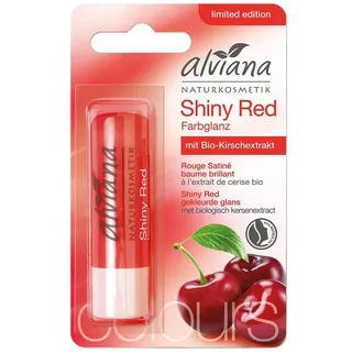 Alviana Lippenpflegestift, Shiny Red 4,5 g - Natürliches Rot, Glänzendes Finish, Feuchtigkeitsspendend, Erweichend