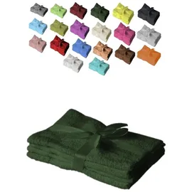 EXKLUSIV HEIMTEXTIL Handtuchset 50 x 100 cm dunkelgrün 4 St.