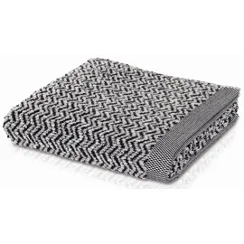 Möve Brooklyn Fischgrat Handtuch 50 x 100 cm nature/black