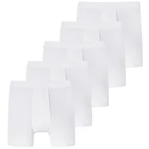 SCHIESSER Essentials Doppelripp Boxershorts weiß M 5er Pack