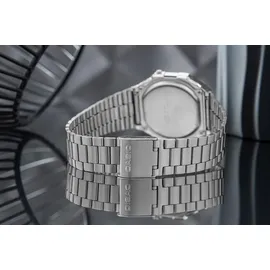 Casio Collection A168WA-1W, Wasserfest - Silber/Dunkelrot