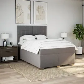 vidaXL Boxspringbett mit Matratze Taupe 140x200 cm Stoff