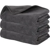 MLACXLT Mikrofaser Handtuch 3er Set (40x80cm) Schnelltrocknend & Kompakte Microfaser Sporthandtuch, für Reisehandtuch, Badetuch, Fitness, Strandtuch und Sport Handtücher (Mittelgrau)