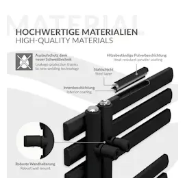 luxebath Iron EM 1000 x 600 mm 500 W schwarz Handtuchheizkörper