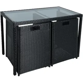 Estexo Rattanmöbel Set 4-tlg. Schwarz