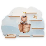 Kreative Feder Kinderregal Kapitän Teddy 55 x 41 cm MDF blau mehrfarbig