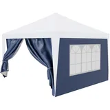 24move 24MOVE® Pavillon Seitenteile 2er Set 2x3m mit Fenster & Reissverschluss, wasserdicht, blau - für Partyzelt, Festzelt, Festivals
