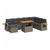 vidaXL Garten-Lounge-Set 9-tlg. grau