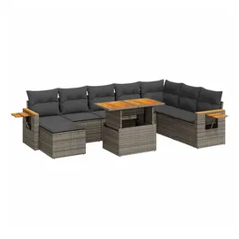 vidaXL Garten-Lounge-Set 9-tlg. grau