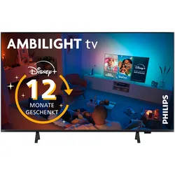 PHILIPS LED-Fernseher, G (A-G), schwarz (mattschwarz), 50, Fernseher, WLAN, Dolby Atmos Sound, Ambilight (3-seitig), Topseller