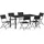 vidaXL 7-teiliges Gartenset - Schwarz Textilene und Stahl