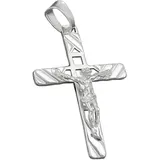 Gallay Anhänger 23x15mm Kreuz mit Jesus matt-glänzend Silber 925