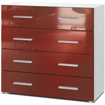 Vladon Pavos V1 76 x 72 x 35 cm Weiß matt / Bordeaux Hochglanz