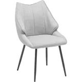 Mid.you Stuhl, Grau, Schwarz, Metall, Textil, konisch, 55x87x61 cm, Esszimmer, Stühle, Esszimmerstühle