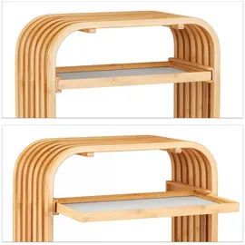 Relaxdays Hocker mit Aufbewahrung, Grau,Hellbraun