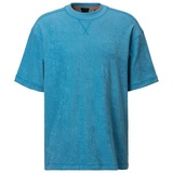 Boss T-Shirt mit Label-Stitching, Ocean, M,