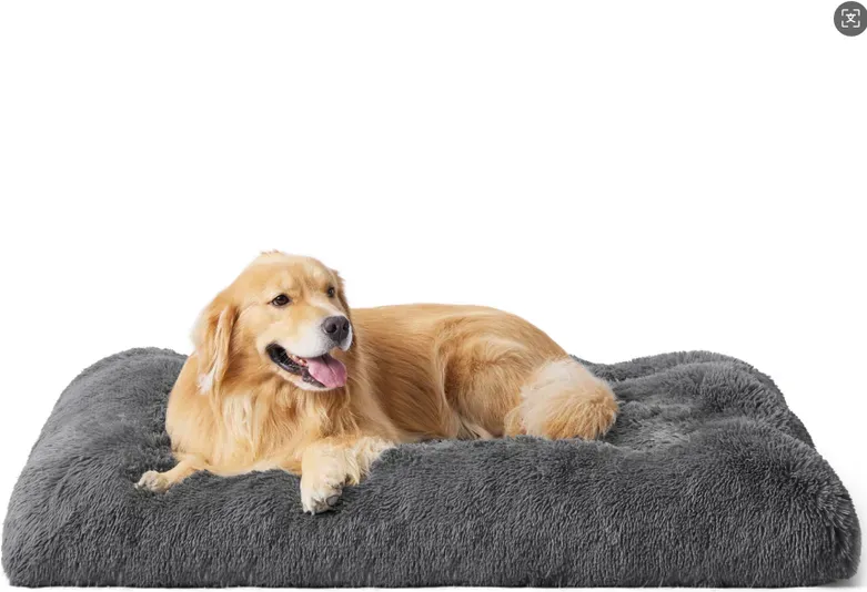 BEDSURE Haustiermatte, einfarbiges Plüsch-Käfigpad für Hunde, Titangrau, 119 x 74 cm, XXL