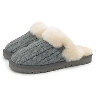 Rohn Moden Lammfell Pantoffel Slipper Nuri, Hausschuhe für Damen aus echtem Fell in Premiumqualität grau, 39 - 39 EU