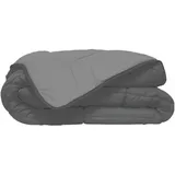 poyet motte made in france Warme Mikrofaser-Bettdecke, Stahl und Silber, 140 x 200 cm – Grau