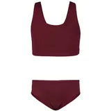 Aquarti Bustier-Bikini Jacquard Punkte Rot/Braun 152