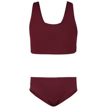Aquarti Bustier-Bikini Jacquard Punkte Rot/Braun 152