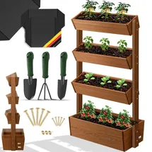 Kesser Hochbeet mit 4 Etagen 85 x 45 x 140 cm Braun