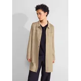 STREET ONE Langjacke Long Velour Jacket mit Hemdkragen und Brusttaschen braun 36