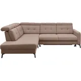 Musterring Ecksofa MUSTERRING "MR 4615", grau (taupe), B:272cm H:84cm T:214cm, 100% Polyester, Sofas, Ecksofa, mit Kopf- und Rückenverstellung, Metallfuß schwarz, Maße 272 x 214 cm