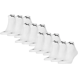 Puma Cushioned Quarter Socken 12er Pack Weiß 39-42