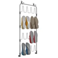 Metaltex Türregal für 8 Paar Schuhe, Metall, Silber, 103