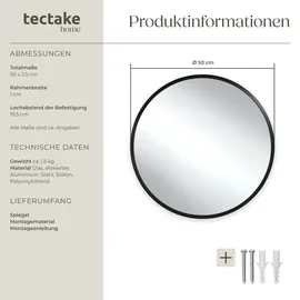 Tectake tectake® Runder Wandspiegel