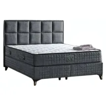aea Polsterbett Doppelbett mit Stauraum Bett 180x200 cm Boxspringbett Bettkasten - Grau