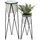 DanDiBo Ambiente Blumenhocker mit Topf 2er Set Metall 60 x 30 cm Schwarz Weiß