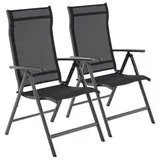 Songmics Gartenstuhl 55 x 70 x 106 cm schwarz 2 St.