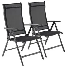 Songmics Gartenstuhl 55 x 70 x 106 cm schwarz 2 St.