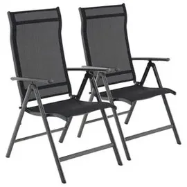 Songmics Gartenstuhl 55 x 70 x 106 cm schwarz 2 St.