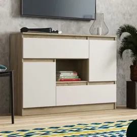 masseno Fiorenza 120 x 85 x 33 cm Sonoma Eiche / Weiß