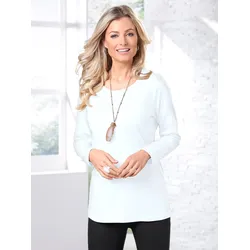 Langarmshirt CLASSIC BASICS "Shirt", Damen, Gr. 44, weiß, 100% Baumwolle, unifarben, Rundhals, Langarm, Shirts