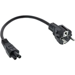 InLine® Netzkabel für Notebook, 3pol Kupplung, schwarz, 0,3m
