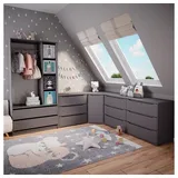 Vicco Kinderkleiderschrank Elmo 100 x 200 cm Kiefer grau