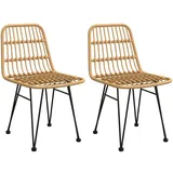 vidaXL Gartenstühle 2 Stk. 48x62x84 cm PE-Rattan