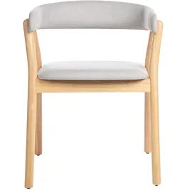 Beliani Esszimmerstuhl 2er Set MYLO Holz Hellgrau