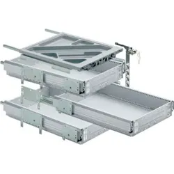 Hettich Container-Set mit Vollauszügen, Aluminium Optik, 530 mm