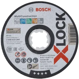 Bosch Trennscheibe X-Lock Multi Construction 115 mm x 1 mm x 22,23 mm