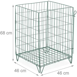 Relaxdays Komposter Metall, Bodengitter Dunkelgrün