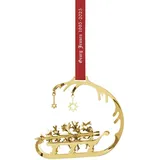 Georg Jensen Weihnachtsschmuck 1995/2025 Jubiläums-Mobile Schlitten Goldauflage
