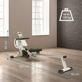 capital sports Rudergerät für Zuhause, Kompakter Rowshaper, Rudergerät Klappbar mit 8 Stufen, LCD-Monitor, Bodenrollen, Row Shaper mit Magnetwiderstand,