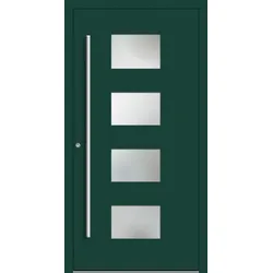 Aluminium Haustür "WILHELMINE" 90 mm RC2 Moosgrün RAL 6005 innen öffnend DIN links