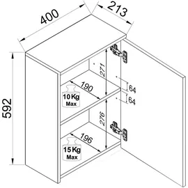 VCM Hängeschrank Badregal Badmöbel Wandschrank Cosila